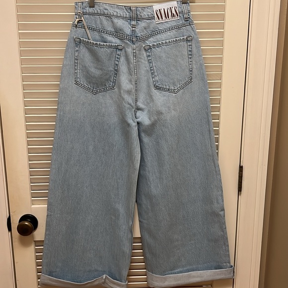 MOTHER SNACKS Denim High Waist Pushpop Cuff Just A Nibble Jeans, Size 27 - Picture 9 of 16